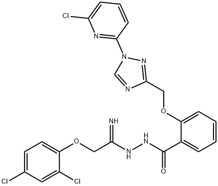 2-([1-(6-CHLORO-2-PYRIDINYL)-1H-1,2,4-TRIAZOL-3-YL]METHOXY)-N'-[2-(2,4-DICHLOROPHENOXY)ETHANIMIDOYL]BENZENECARBOHYDRAZIDE Struktur