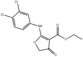 ETHYL 2-((3,4-DICHLOROPHENYL)AMINO)-5-OXO-3-OXOLENECARBOXYLATE Struktur