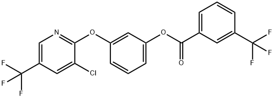 3-([3-CHLORO-5-(TRIFLUOROMETHYL)-2-PYRIDINYL]OXY)PHENYL 3-(TRIFLUOROMETHYL)BENZENECARBOXYLATE Struktur