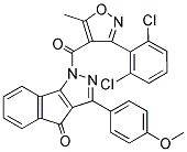 1-((3-(2,6-DICHLOROPHENYL)-5-METHYLISOXAZOL-4-YL)CARBONYL)-3-(4-METHOXYPHENYL)INDENO[2,3-D]PYRAZOL-4-ONE Struktur