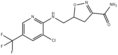 5-(([3-CHLORO-5-(TRIFLUOROMETHYL)-2-PYRIDINYL]AMINO)METHYL)-4,5-DIHYDRO-3-ISOXAZOLECARBOXAMIDE Struktur