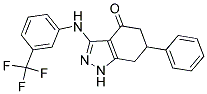 6-PHENYL-3-((3-(TRIFLUOROMETHYL)PHENYL)AMINO)-5,6,7-TRIHYDRO1H-INDAZOL-4-ONE Struktur