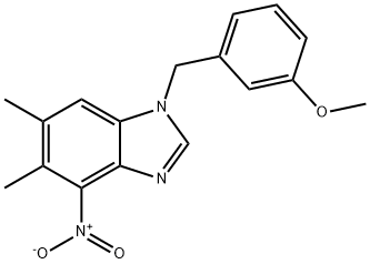 1-(3-METHOXYBENZYL)-5,6-DIMETHYL-4-NITRO-1H-1,3-BENZIMIDAZOLE Struktur