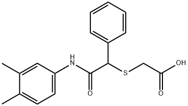 2-([2-(3,4-DIMETHYLANILINO)-2-OXO-1-PHENYLETHYL]SULFANYL)ACETIC ACID Struktur