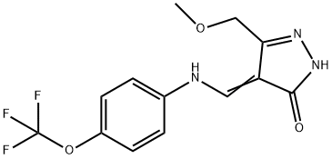 5-(METHOXYMETHYL)-4-([4-(TRIFLUOROMETHOXY)ANILINO]METHYLENE)-2,4-DIHYDRO-3H-PYRAZOL-3-ONE Struktur