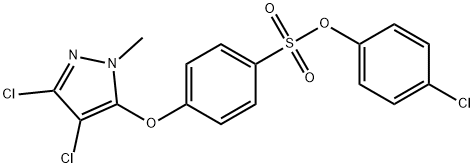 4-CHLOROPHENYL 4-[(3,4-DICHLORO-1-METHYL-1H-PYRAZOL-5-YL)OXY]BENZENESULFONATE Struktur