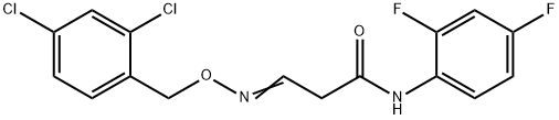 3-([(2,4-DICHLOROBENZYL)OXY]IMINO)-N-(2,4-DIFLUOROPHENYL)PROPANAMIDE Struktur