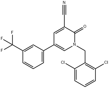 1-(2,6-DICHLOROBENZYL)-2-OXO-5-[3-(TRIFLUOROMETHYL)PHENYL]-1,2-DIHYDRO-3-PYRIDINECARBONITRILE Struktur