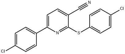 6-(4-CHLOROPHENYL)-2-[(4-CHLOROPHENYL)SULFANYL]NICOTINONITRILE Struktur