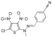 4-[2-(5-CHLORO-3,4-DINITRO-2-THIENYL)-2-METHYLCARBOHYDRAZONOYL]BENZONITRILE Struktur