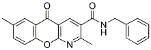 N-BENZYL-2,7-DIMETHYL-5-OXO-5H-CHROMENO[2,3-B]PYRIDINE-3-CARBOXAMIDE Struktur