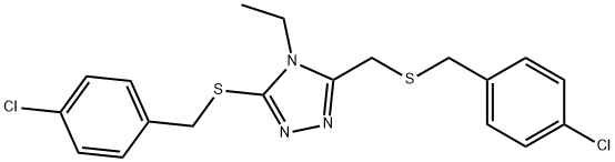 3-[(4-CHLOROBENZYL)SULFANYL]-5-([(4-CHLOROBENZYL)SULFANYL]METHYL)-4-ETHYL-4H-1,2,4-TRIAZOLE Struktur