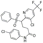 N-(4-CHLOROPHENYL)-4-[3-CHLORO-5-(TRIFLUOROMETHYL)-2-PYRIDINYL]-4-(PHENYLSULFONYL)BUTANAMIDE Struktur