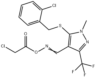 4-(([(2-CHLOROACETYL)OXY]IMINO)METHYL)-5-[(2-CHLOROBENZYL)SULFANYL]-1-METHYL-3-(TRIFLUOROMETHYL)-1H-PYRAZOLE Struktur