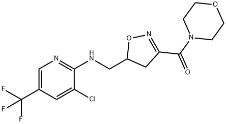 [5-(([3-CHLORO-5-(TRIFLUOROMETHYL)-2-PYRIDINYL]AMINO)METHYL)-4,5-DIHYDRO-3-ISOXAZOLYL](MORPHOLINO)METHANONE Struktur