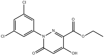 ETHYL 1-(3,5-DICHLOROPHENYL)-4-HYDROXY-6-OXO-1,6-DIHYDRO-3-PYRIDAZINECARBOXYLATE Struktur