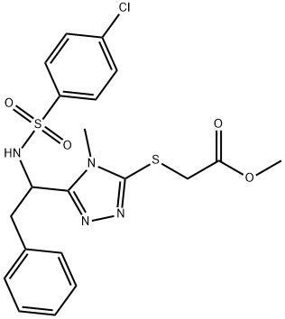 METHYL 2-([5-(1-([(4-CHLOROPHENYL)SULFONYL]AMINO)-2-PHENYLETHYL)-4-METHYL-4H-1,2,4-TRIAZOL-3-YL]SULFANYL)ACETATE Struktur