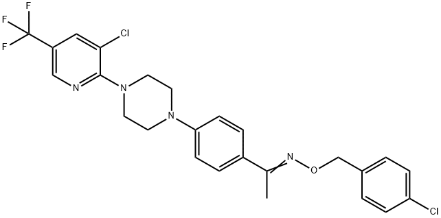 1-(4-(4-[3-CHLORO-5-(TRIFLUOROMETHYL)-2-PYRIDINYL]PIPERAZINO)PHENYL)-1-ETHANONE O-(4-CHLOROBENZYL)OXIME Struktur