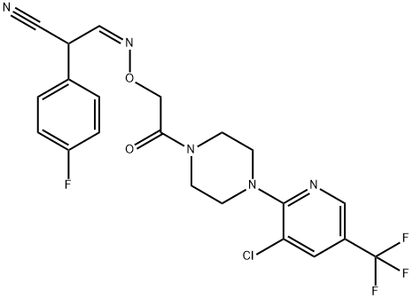 3-[(2-(4-[3-CHLORO-5-(TRIFLUOROMETHYL)-2-PYRIDINYL]PIPERAZINO)-2-OXOETHOXY)IMINO]-2-(4-FLUOROPHENYL)PROPANENITRILE Struktur