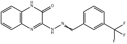 3-(TRIFLUOROMETHYL)BENZENECARBALDEHYDE N-(3-OXO-3,4-DIHYDRO-2-QUINOXALINYL)HYDRAZONE Struktur