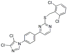 2-[(2,6-DICHLOROBENZYL)THIO]-4-[4-(4,5-DICHLORO-1H-IMIDAZOL-1-YL)PHENYL]PYRIMIDINE Struktur