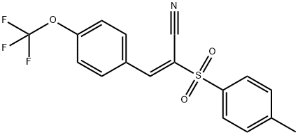 2-((4-METHYLPHENYL)SULFONYL)-3-(4-(TRIFLUOROMETHOXY)PHENYL)PROP-2-ENENITRILE Struktur