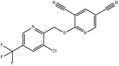 2-(([3-CHLORO-5-(TRIFLUOROMETHYL)-2-PYRIDINYL]METHYL)SULFANYL)-3,5-PYRIDINEDICARBONITRILE Struktur