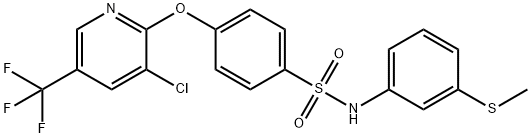 4-([3-CHLORO-5-(TRIFLUOROMETHYL)-2-PYRIDINYL]OXY)-N-[3-(METHYLSULFANYL)PHENYL]BENZENESULFONAMIDE Struktur