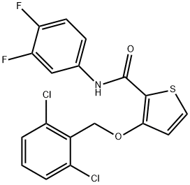 3-[(2,6-DICHLOROBENZYL)OXY]-N-(3,4-DIFLUOROPHENYL)-2-THIOPHENECARBOXAMIDE Struktur