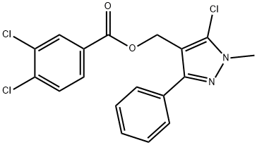 (5-CHLORO-1-METHYL-3-PHENYL-1H-PYRAZOL-4-YL)METHYL 3,4-DICHLOROBENZENECARBOXYLATE Struktur