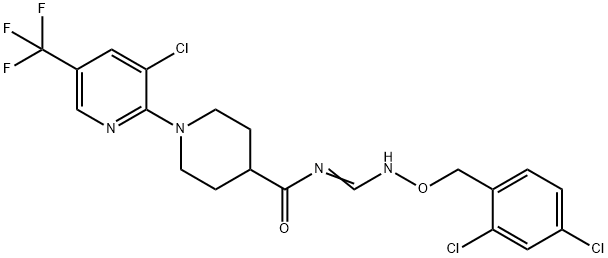 1-[3-CHLORO-5-(TRIFLUOROMETHYL)-2-PYRIDINYL]-N-(([(2,4-DICHLOROBENZYL)OXY]IMINO)METHYL)-4-PIPERIDINECARBOXAMIDE Struktur