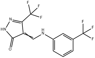 5-(TRIFLUOROMETHYL)-4-([3-(TRIFLUOROMETHYL)ANILINO]METHYLENE)-2,4-DIHYDRO-3H-PYRAZOL-3-ONE Struktur