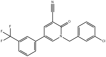 1-(3-CHLOROBENZYL)-2-OXO-5-[3-(TRIFLUOROMETHYL)PHENYL]-1,2-DIHYDRO-3-PYRIDINECARBONITRILE Struktur