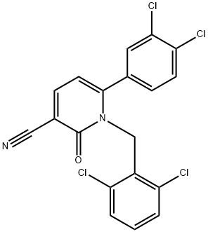 1-(2,6-DICHLOROBENZYL)-6-(3,4-DICHLOROPHENYL)-2-OXO-1,2-DIHYDRO-3-PYRIDINECARBONITRILE Struktur