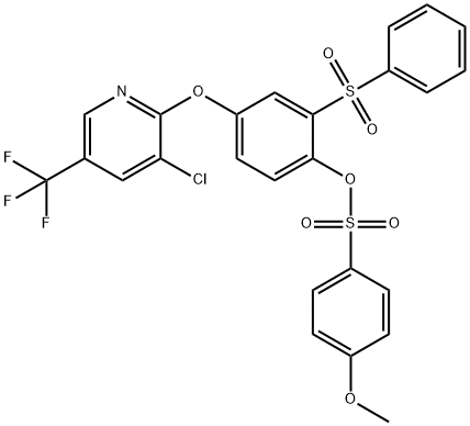 4-([3-CHLORO-5-(TRIFLUOROMETHYL)-2-PYRIDINYL]OXY)-2-(PHENYLSULFONYL)PHENYL 4-METHOXYBENZENESULFONATE Struktur