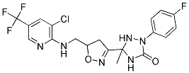 5-[5-(([3-CHLORO-5-(TRIFLUOROMETHYL)-2-PYRIDINYL]AMINO)METHYL)-4,5-DIHYDRO-3-ISOXAZOLYL]-2-(4-FLUOROPHENYL)-5-METHYL-1,2,4-TRIAZOLAN-3-ONE Struktur