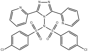 4-CHLORO-N-[(4-CHLOROPHENYL)SULFONYL]-N-[3,5-DI(2-PYRIDINYL)-4H-1,2,4-TRIAZOL-4-YL]BENZENESULFONAMIDE Struktur