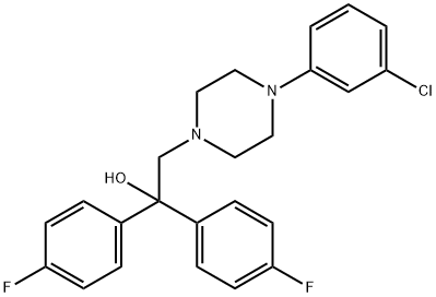 2-[4-(3-CHLOROPHENYL)PIPERAZINO]-1,1-BIS(4-FLUOROPHENYL)-1-ETHANOL Struktur