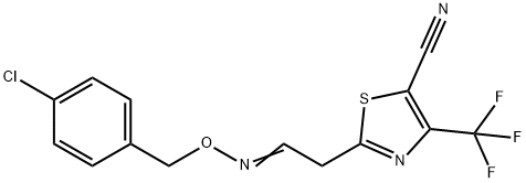 2-(2-([(4-CHLOROBENZYL)OXY]IMINO)ETHYL)-4-(TRIFLUOROMETHYL)-1,3-THIAZOLE-5-CARBONITRILE Struktur