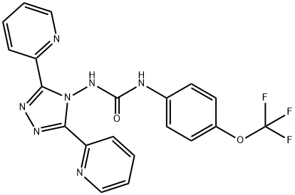 N-[3,5-DI(2-PYRIDINYL)-4H-1,2,4-TRIAZOL-4-YL]-N'-[4-(TRIFLUOROMETHOXY)PHENYL]UREA Struktur