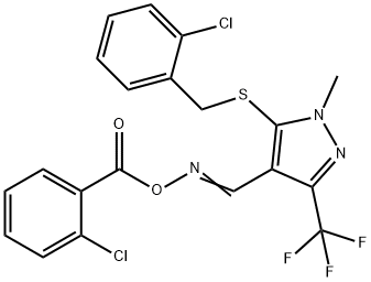 4-(([(2-CHLOROBENZOYL)OXY]IMINO)METHYL)-5-[(2-CHLOROBENZYL)SULFANYL]-1-METHYL-3-(TRIFLUOROMETHYL)-1H-PYRAZOLE Struktur