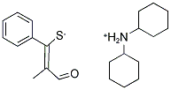 DICYCLOHEXYLAMMONIUM 2-METHYL-3-OXO-1-PHENYLPROP-1-ENE-1-THIOLATE Struktur