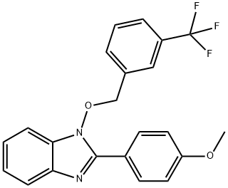 2-(4-METHOXYPHENYL)-1-([3-(TRIFLUOROMETHYL)BENZYL]OXY)-1H-1,3-BENZIMIDAZOLE Struktur