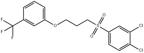 (3,4-DICHLOROPHENYL)(DIOXO)(3-[3-(TRIFLUOROMETHYL)PHENOXY]PROPYL)-LAMBDA6-SULFANE Struktur