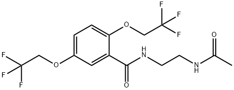 N-[2-(ACETYLAMINO)ETHYL]-2,5-BIS(2,2,2-TRIFLUOROETHOXY)BENZENECARBOXAMIDE Struktur