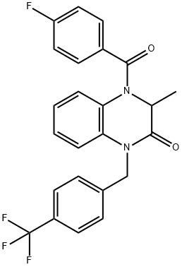 4-(4-FLUOROBENZOYL)-3-METHYL-1-[4-(TRIFLUOROMETHYL)BENZYL]-3,4-DIHYDRO-2(1H)-QUINOXALINONE Struktur