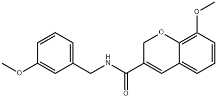 8-METHOXY-N-(3-METHOXYBENZYL)-2H-CHROMENE-3-CARBOXAMIDE Struktur