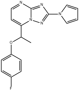 4-FLUOROPHENYL 1-[2-(1H-PYRROL-1-YL)[1,2,4]TRIAZOLO[1,5-A]PYRIMIDIN-7-YL]ETHYL ETHER Struktur