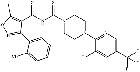 3-(2-CHLOROPHENYL)-N-((4-[3-CHLORO-5-(TRIFLUOROMETHYL)-2-PYRIDINYL]PIPERAZINO)CARBOTHIOYL)-5-METHYL-4-ISOXAZOLECARBOXAMIDE Struktur