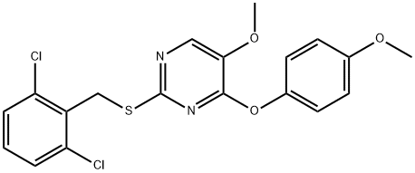 2-[(2,6-DICHLOROBENZYL)SULFANYL]-4-(4-METHOXYPHENOXY)-5-PYRIMIDINYL METHYL ETHER Struktur